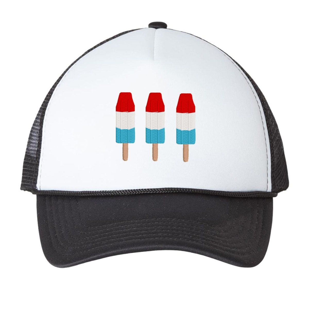 'Patriotic Popsicles' Embroidered Trucker Hat - United Monograms