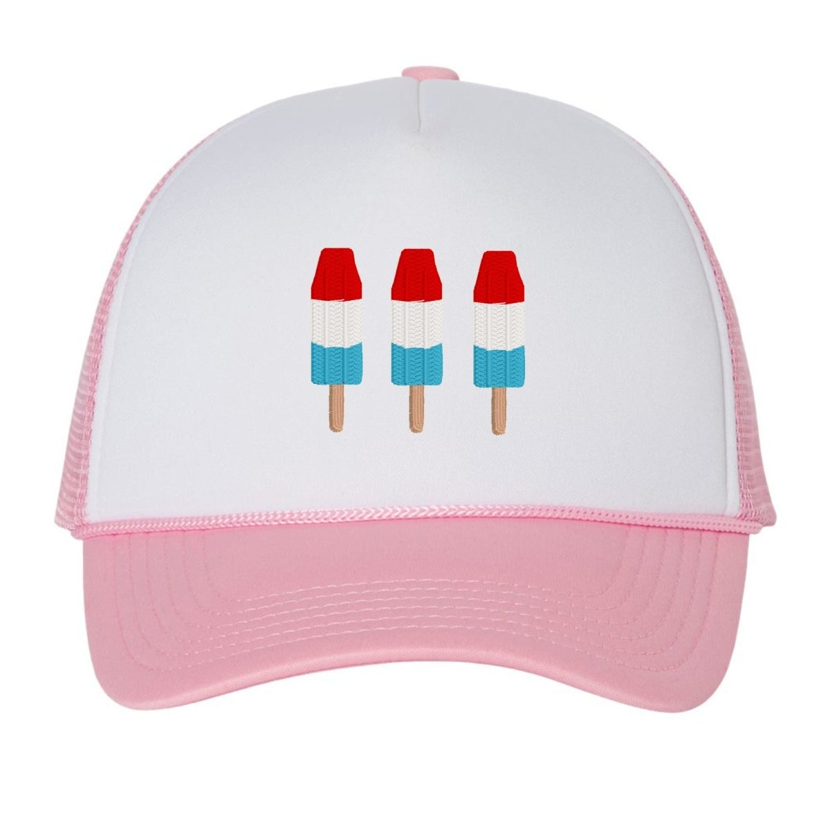 'Patriotic Popsicles' Embroidered Trucker Hat - United Monograms