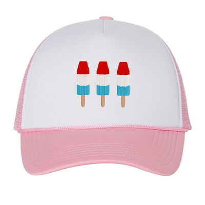 'Patriotic Popsicles' Embroidered Trucker Hat - United Monograms