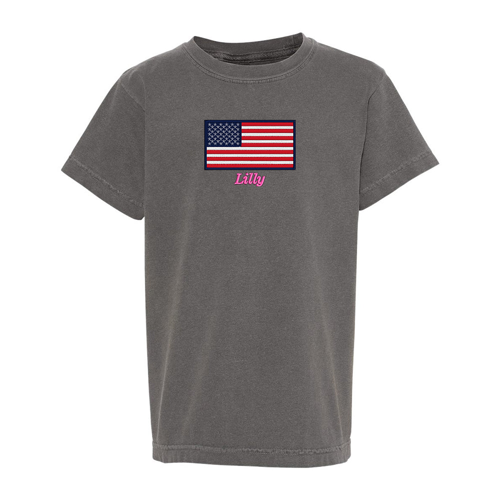 Kids Make it Yours™ 'American Flag' Comfort Colors T-Shirt