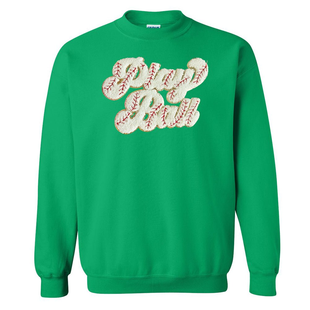 Play Ball Letter Patch Crewneck Sweatshirt - United Monograms