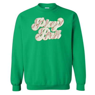 Play Ball Letter Patch Crewneck Sweatshirt - United Monograms