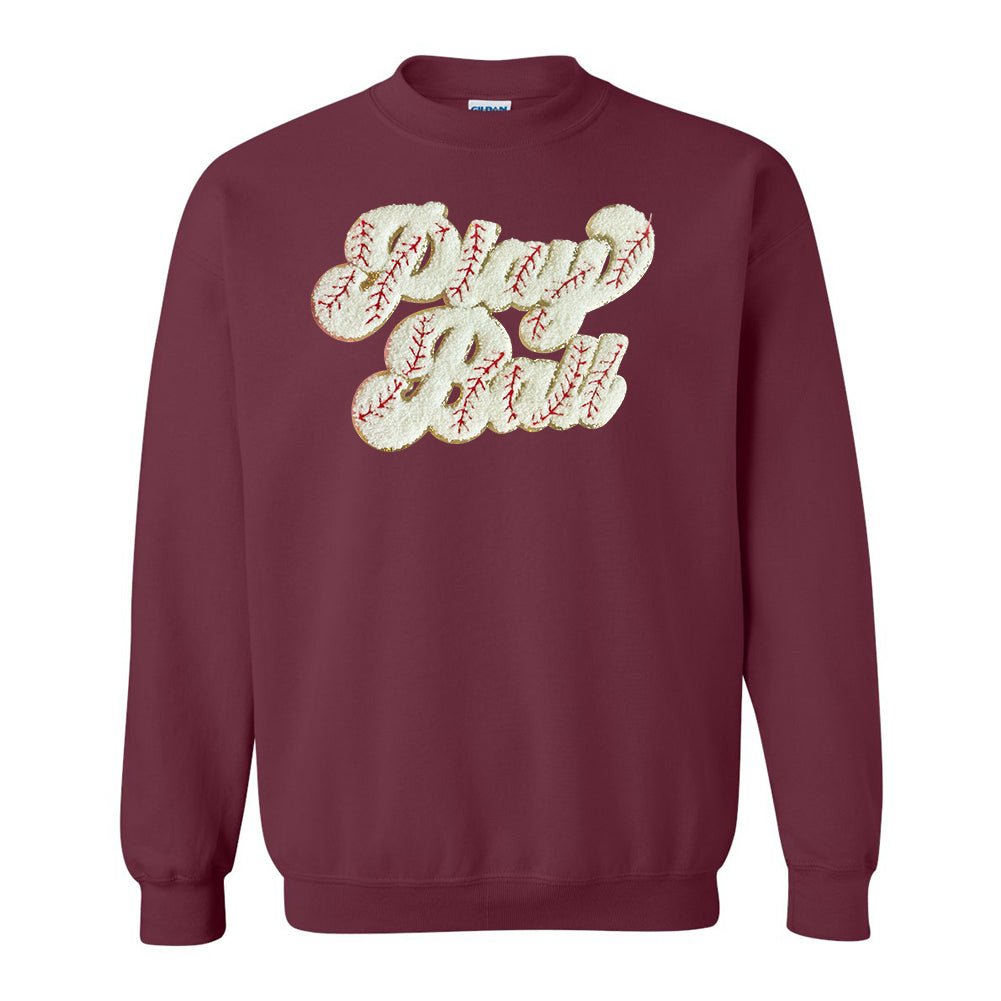 Play Ball Letter Patch Crewneck Sweatshirt - United Monograms