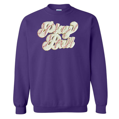 Play Ball Letter Patch Crewneck Sweatshirt - United Monograms