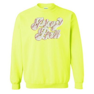 Play Ball Letter Patch Crewneck Sweatshirt - United Monograms