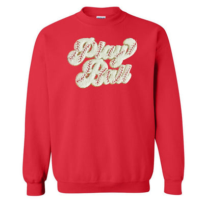 Play Ball Letter Patch Crewneck Sweatshirt - United Monograms