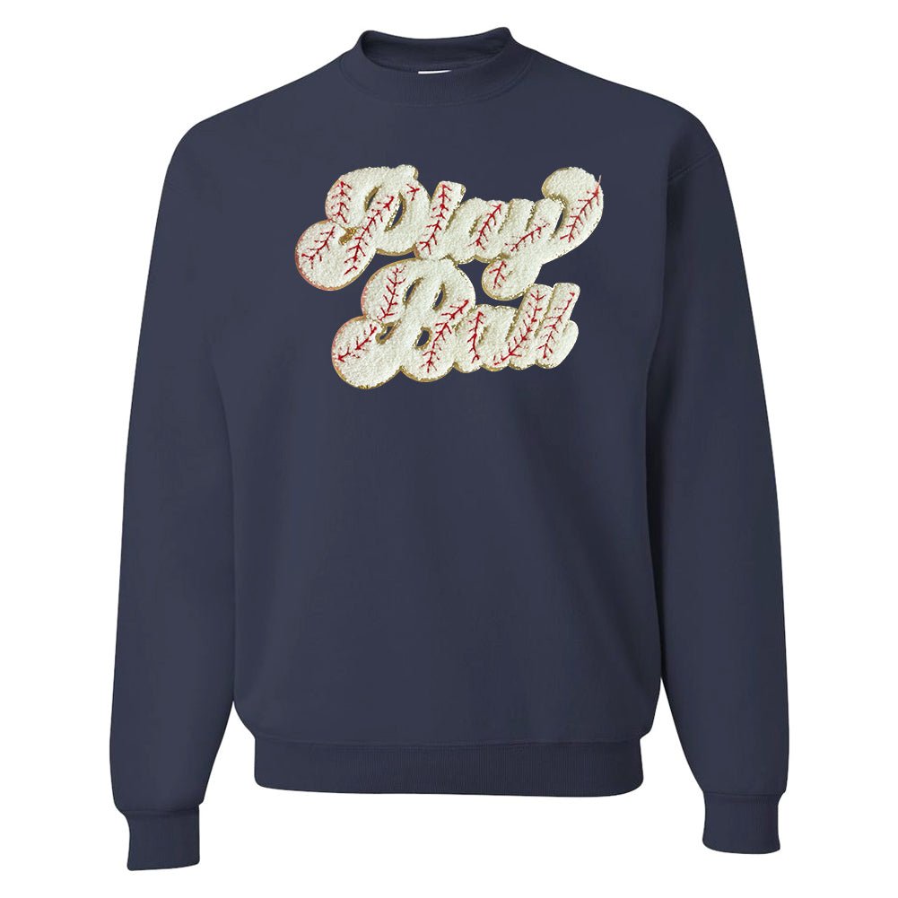 Play Ball Letter Patch Crewneck Sweatshirt - United Monograms