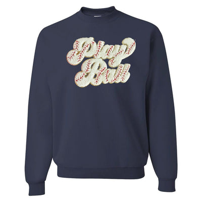 Play Ball Letter Patch Crewneck Sweatshirt - United Monograms