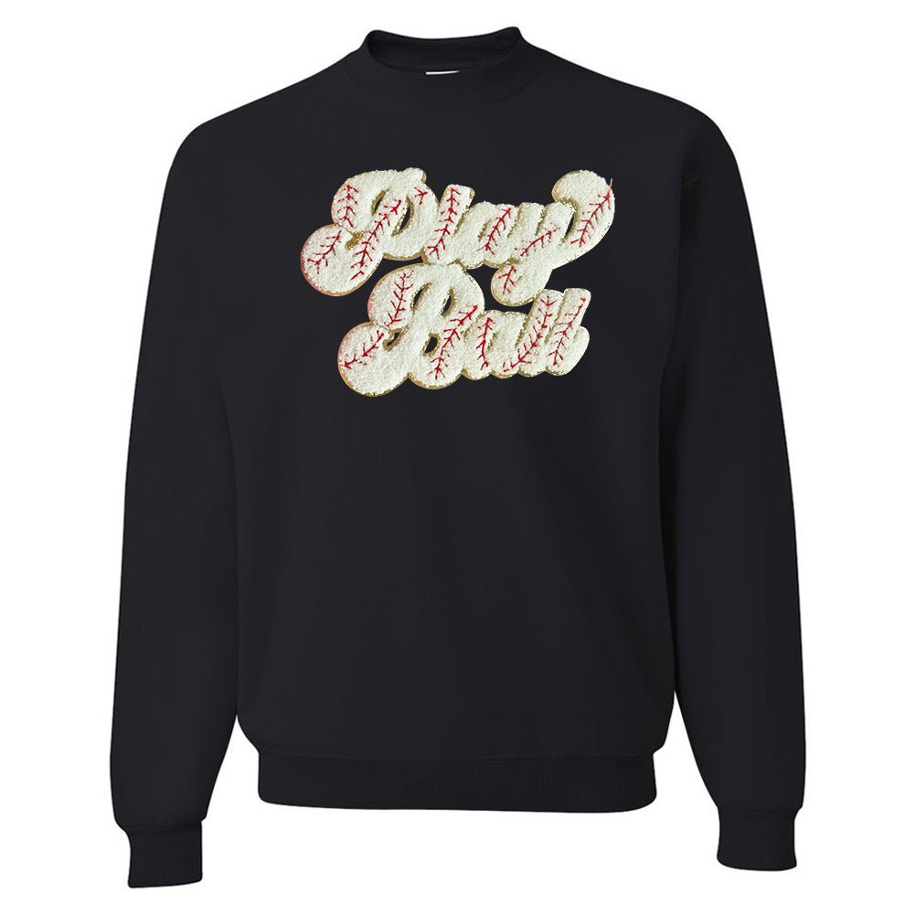 Play Ball Letter Patch Crewneck Sweatshirt - United Monograms