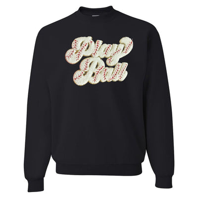 Play Ball Letter Patch Crewneck Sweatshirt - United Monograms