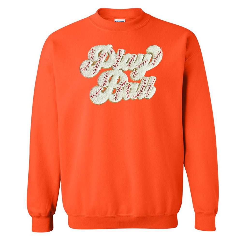 Play Ball Letter Patch Crewneck Sweatshirt - United Monograms