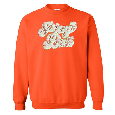 Play Ball Letter Patch Crewneck Sweatshirt - United Monograms
