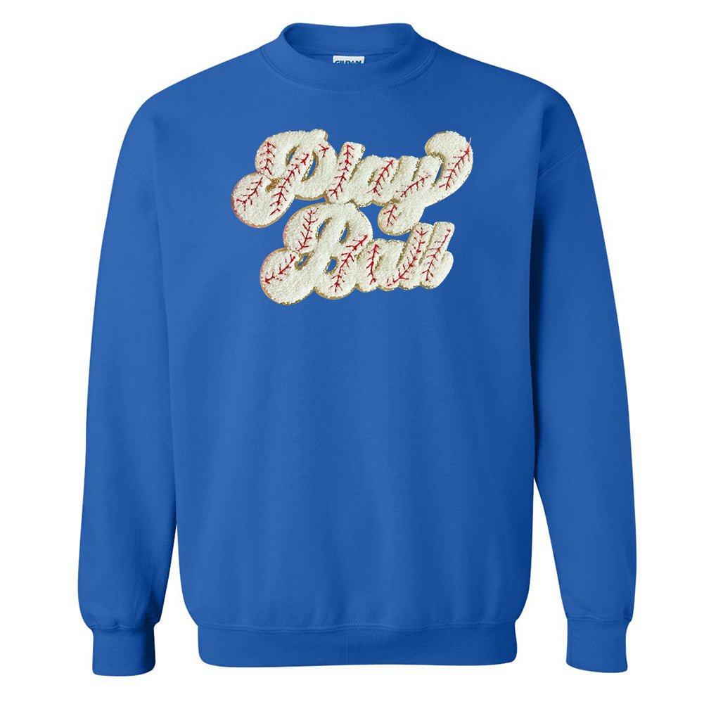 Play Ball Letter Patch Crewneck Sweatshirt - United Monograms