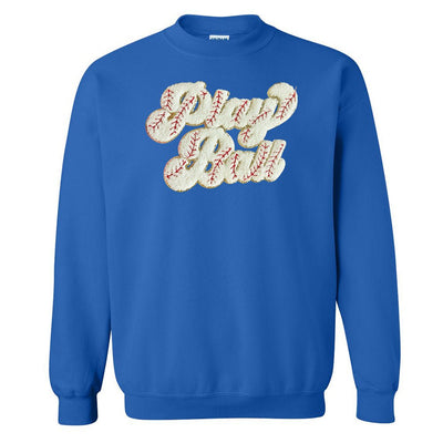 Play Ball Letter Patch Crewneck Sweatshirt - United Monograms