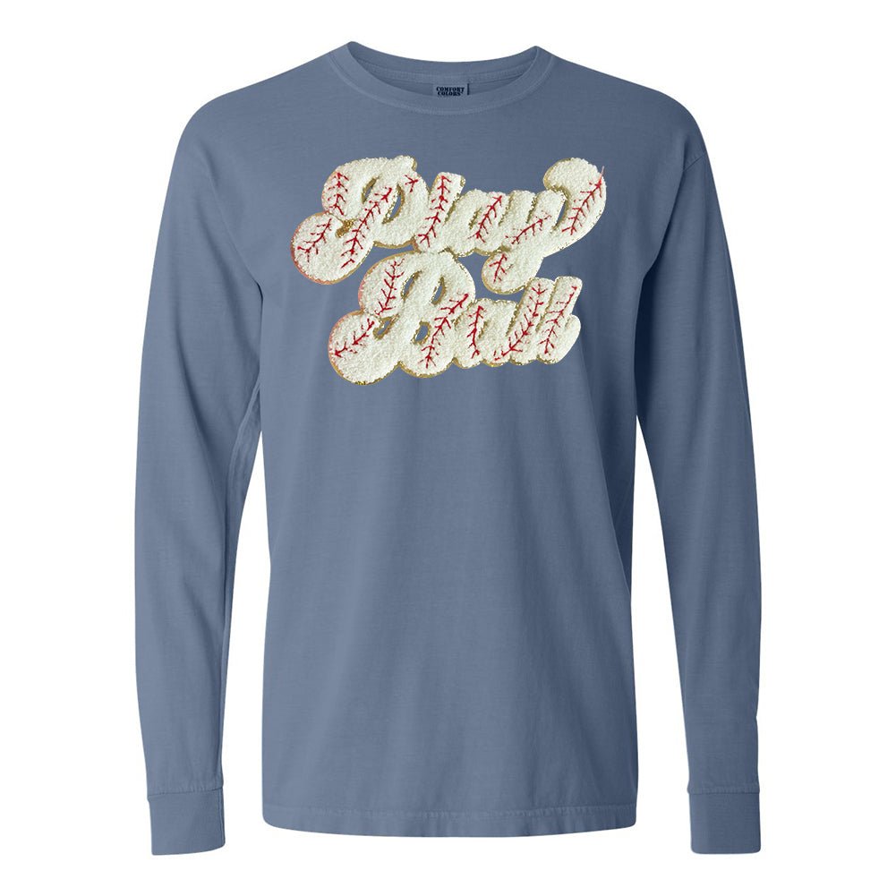 Play Ball Letter Patch Long Sleeve T-Shirt - United Monograms