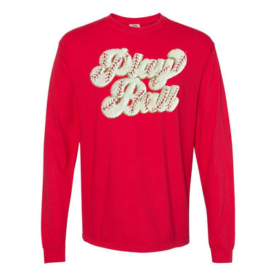 Play Ball Letter Patch Long Sleeve T-Shirt - United Monograms