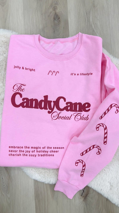 'Candy Cane Social Club' Crewneck Sweatshirt