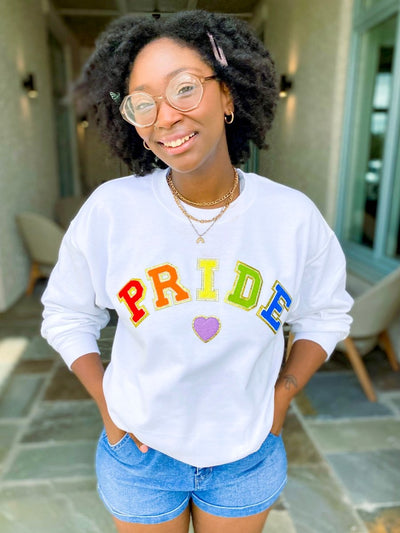 Pride Letter Patch Crewneck Sweatshirt - United Monograms