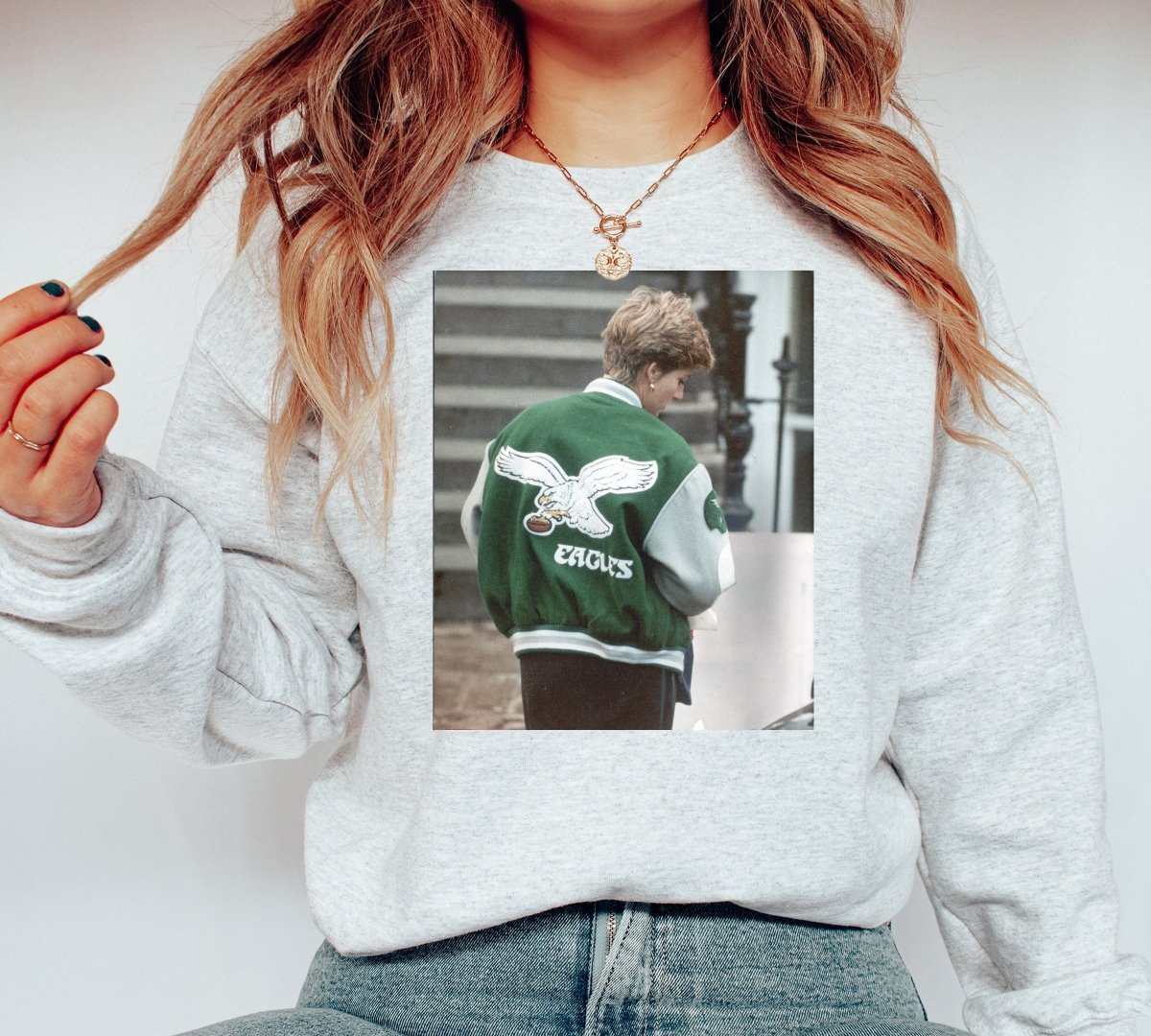 'Princess Diana Eagles' Crewneck Sweatshirt - United Monograms