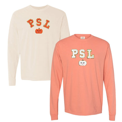 PSL Letter Patch Comfort Colors Long Sleeve T-Shirt - United Monograms