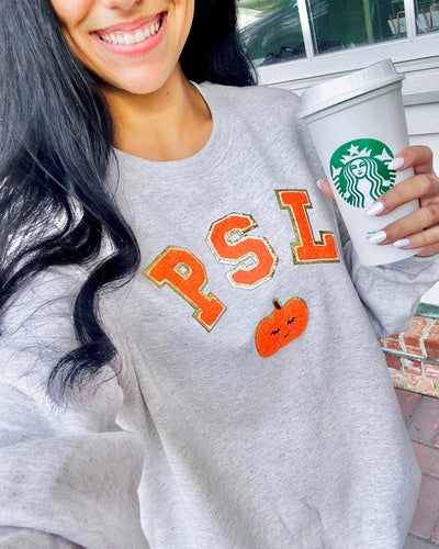 PSL Letter Patch Crewneck Sweatshirt - United Monograms
