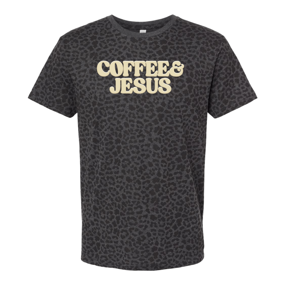 PUFF 'Coffee & Jesus' Realtree Camo/Leopard T-Shirt - United Monograms