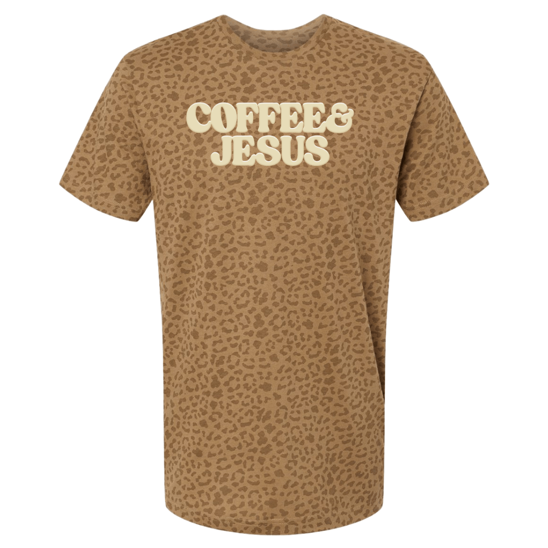 PUFF 'Coffee & Jesus' Realtree Camo/Leopard T-Shirt - United Monograms