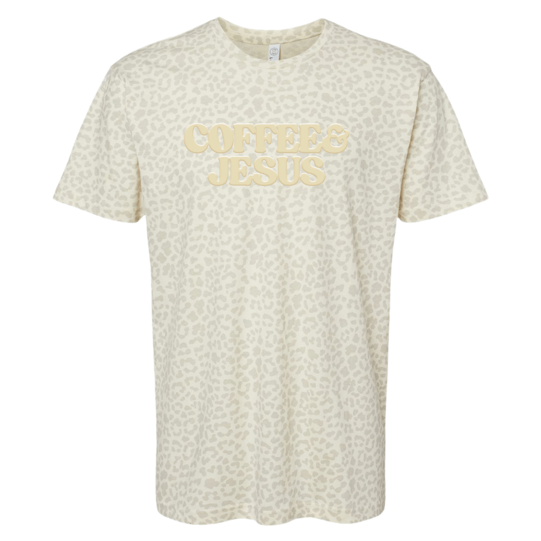 PUFF 'Coffee & Jesus' Realtree Camo/Leopard T-Shirt - United Monograms