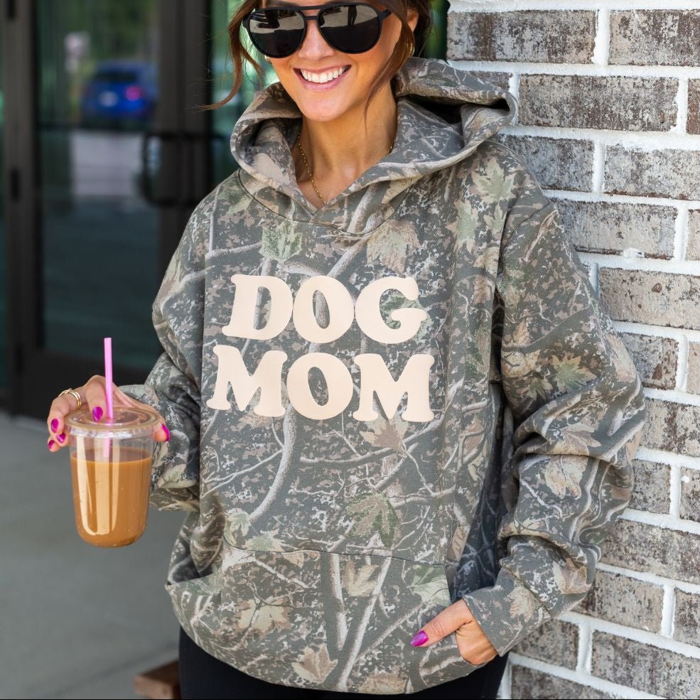 PUFF 'Dog Mom' Camo Hideaway Hoodie - United Monograms