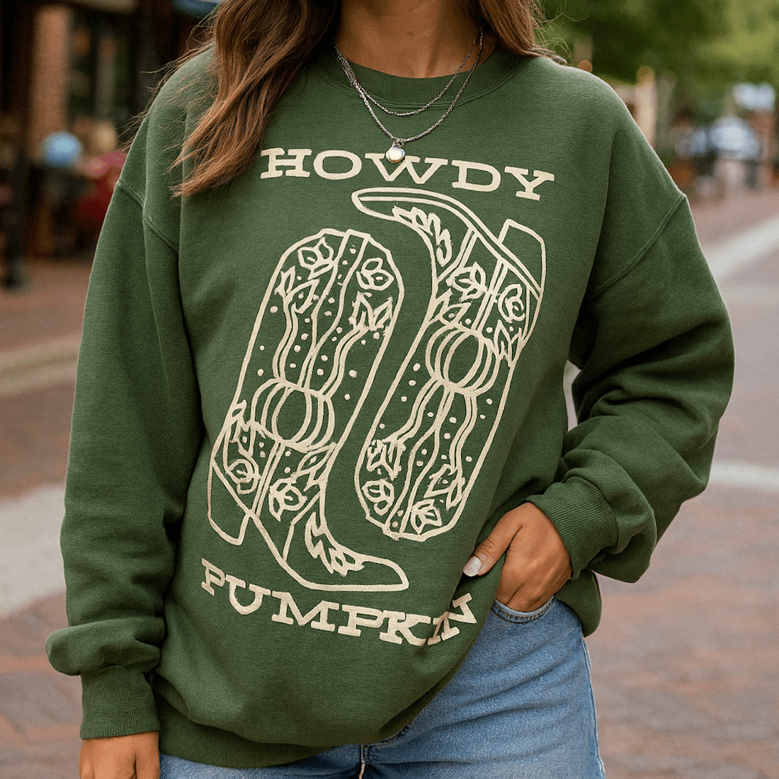 PUFF 'Howdy Pumpkin' Crewneck Sweatshirt - United Monograms