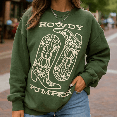 PUFF 'Howdy Pumpkin' Crewneck Sweatshirt - United Monograms