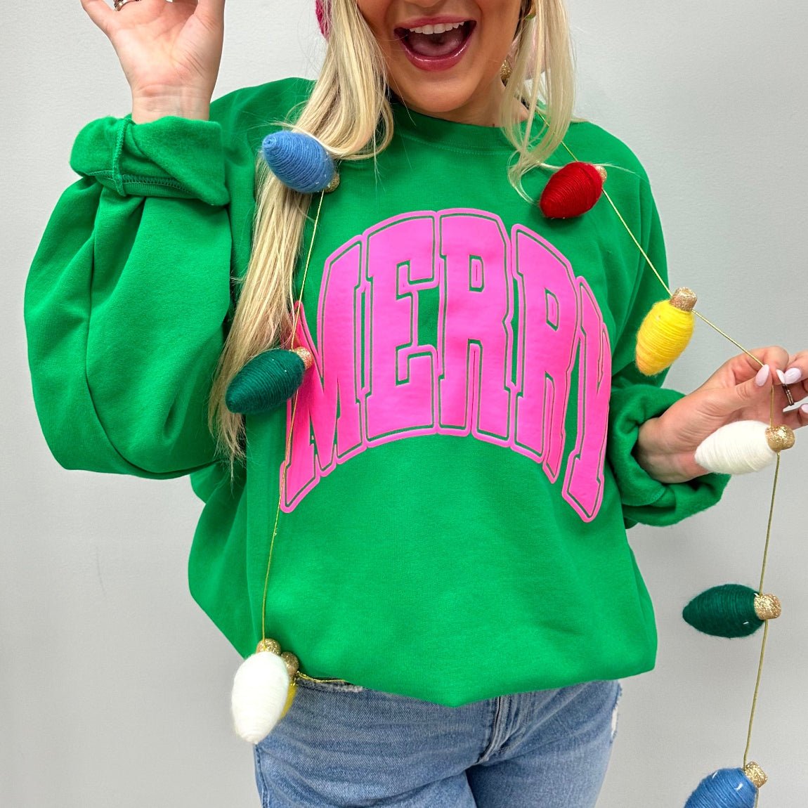 PUFF ‘Merry Pop Of Dopamine’ Crewneck Sweatshirt - United Monograms