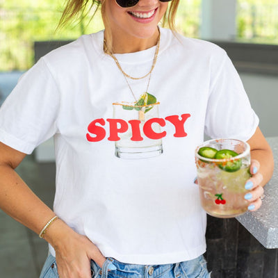PUFF ‘Warning: Spicy Behavior’ Margarita Boxy Tee - United Monograms