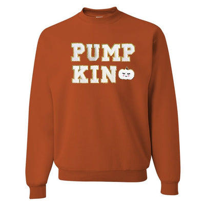 Pumpkin Letter Patch Crewneck Sweatshirt - United Monograms