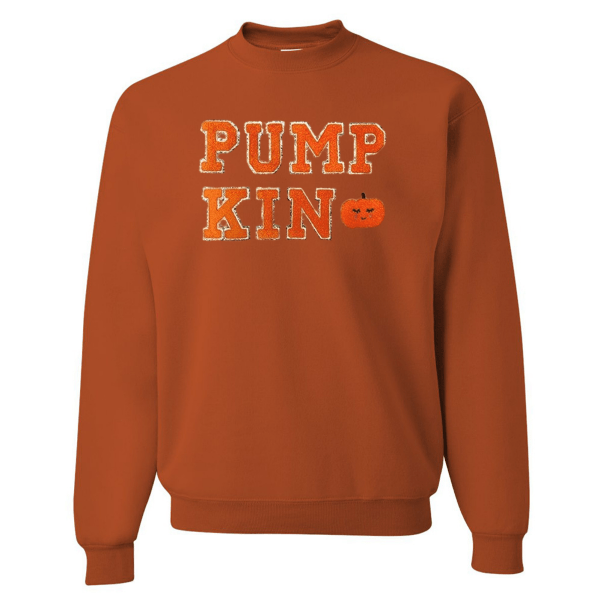 Pumpkin Letter Patch Crewneck Sweatshirt - United Monograms