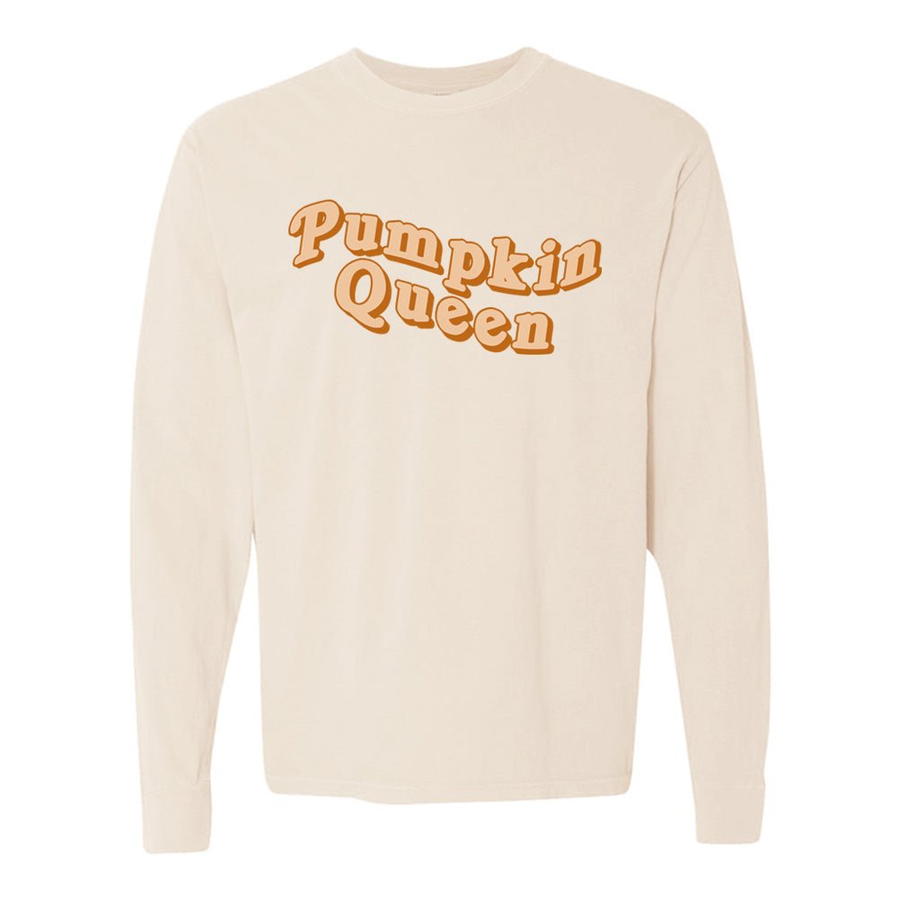 'Pumpkin Queen' Comfort Colors Long Sleeve T - Shirt - United Monograms
