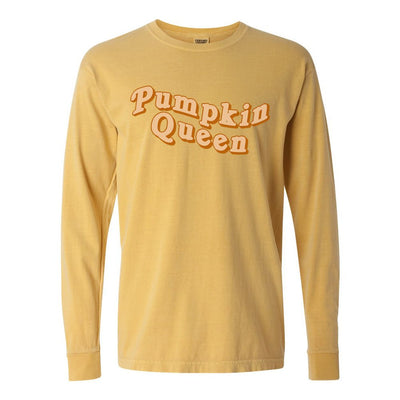 'Pumpkin Queen' Comfort Colors Long Sleeve T - Shirt - United Monograms