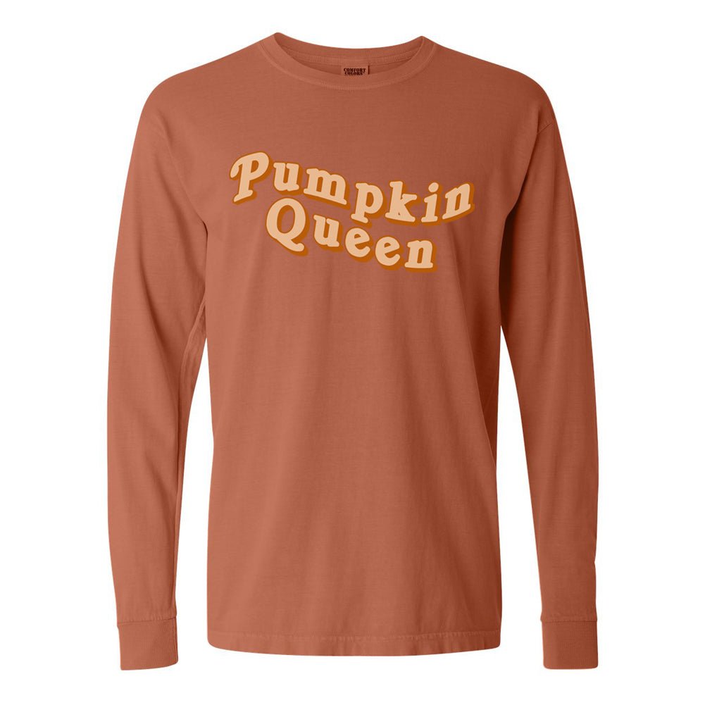 'Pumpkin Queen' Comfort Colors Long Sleeve T - Shirt - United Monograms