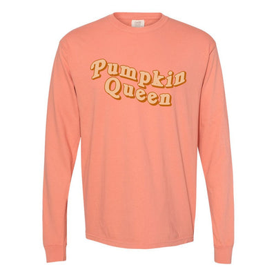 'Pumpkin Queen' Comfort Colors Long Sleeve T - Shirt - United Monograms