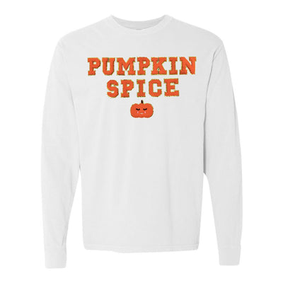 Pumpkin Spice Letter Patch Comfort Colors Long Sleeve T-Shirt - United Monograms