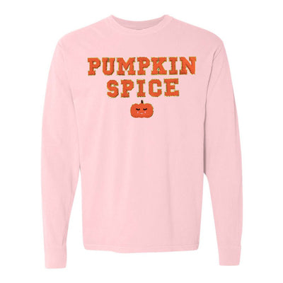Pumpkin Spice Letter Patch Comfort Colors Long Sleeve T-Shirt - United Monograms