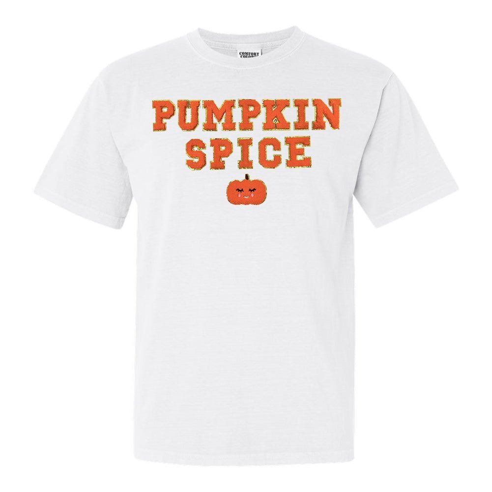 Pumpkin Spice Letter Patch Comfort Colors T - Shirt - United Monograms