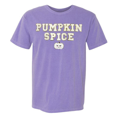 Pumpkin Spice Letter Patch Comfort Colors T - Shirt - United Monograms