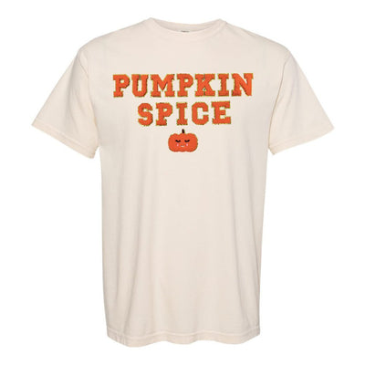 Pumpkin Spice Letter Patch Comfort Colors T - Shirt - United Monograms