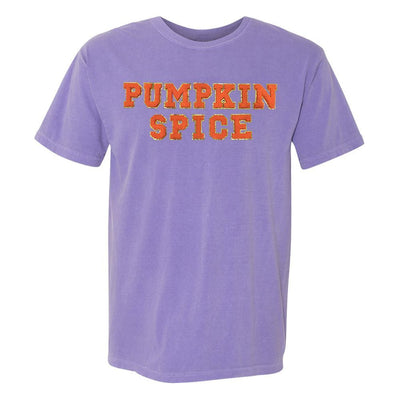 Pumpkin Spice Letter Patch Comfort Colors T - Shirt - United Monograms