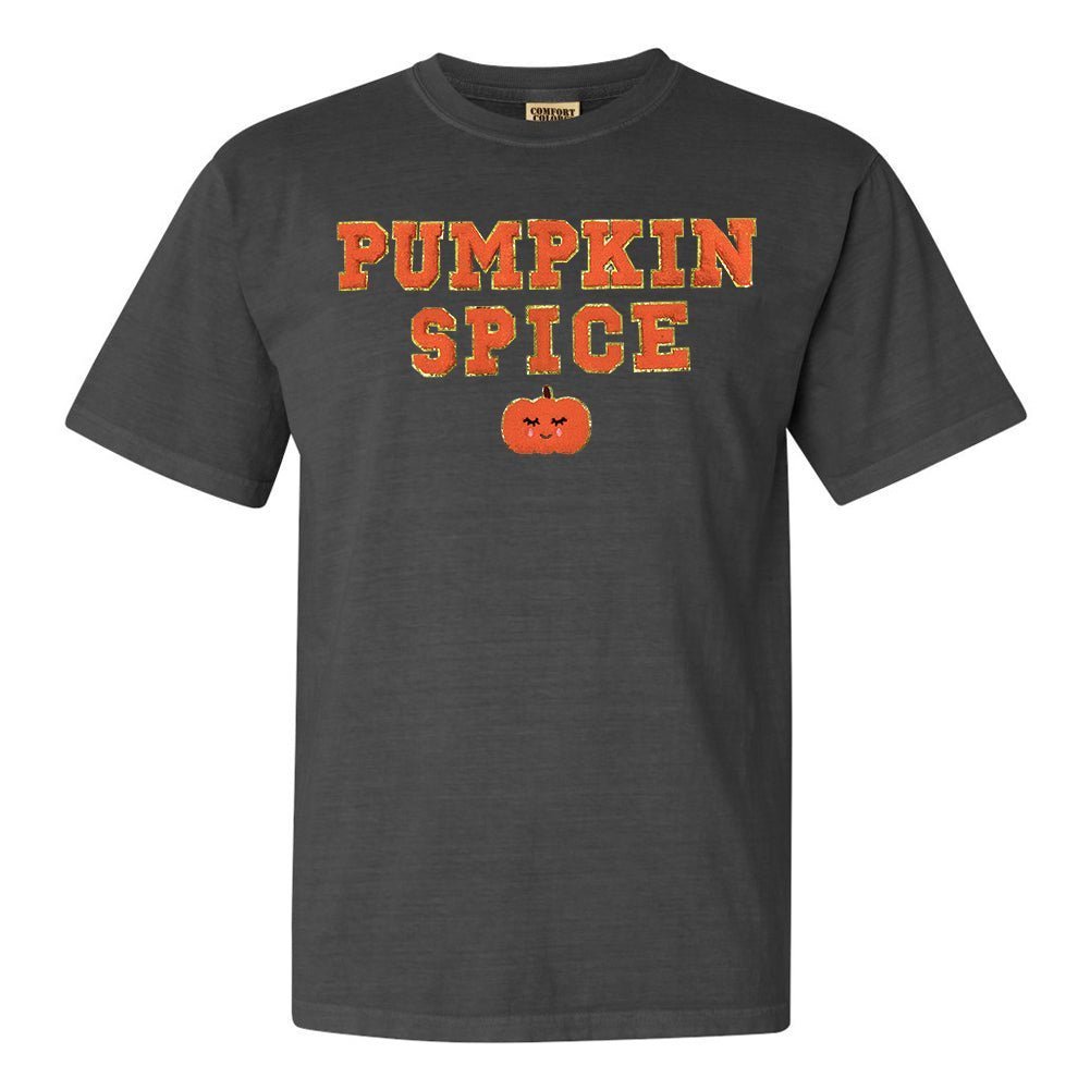 Pumpkin Spice Letter Patch Comfort Colors T - Shirt - United Monograms