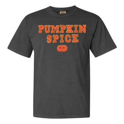 Pumpkin Spice Letter Patch Comfort Colors T - Shirt - United Monograms