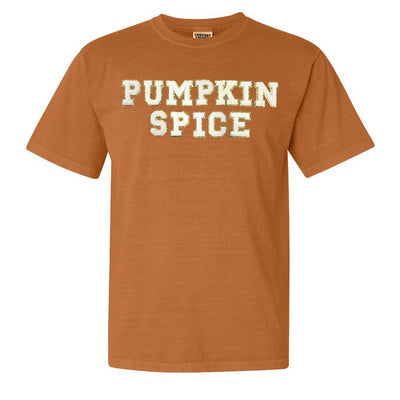 Pumpkin Spice Letter Patch Comfort Colors T - Shirt - United Monograms