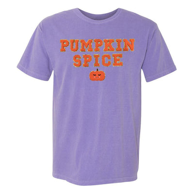 Pumpkin Spice Letter Patch Comfort Colors T - Shirt - United Monograms