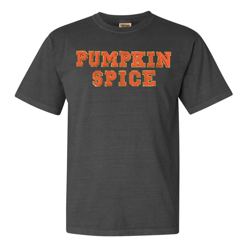 Pumpkin Spice Letter Patch Comfort Colors T - Shirt - United Monograms